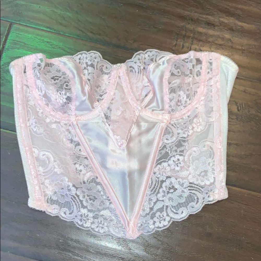 Christian Dior Vintage Pink Lace Bustier Corset